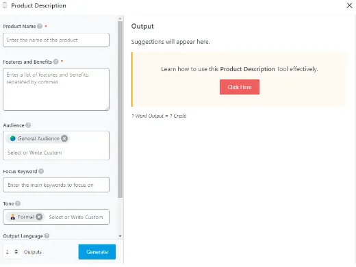 Rank Math Content AI Product Description