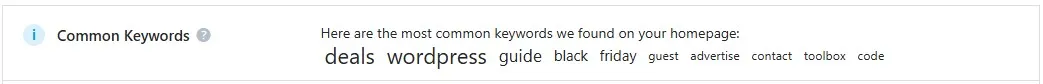Rank math SEO Analyzer_Common keywords