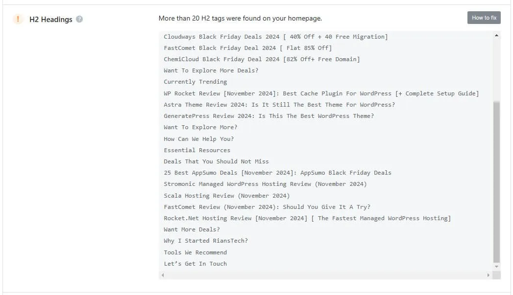 Rank math SEO Analyzer_Headings
