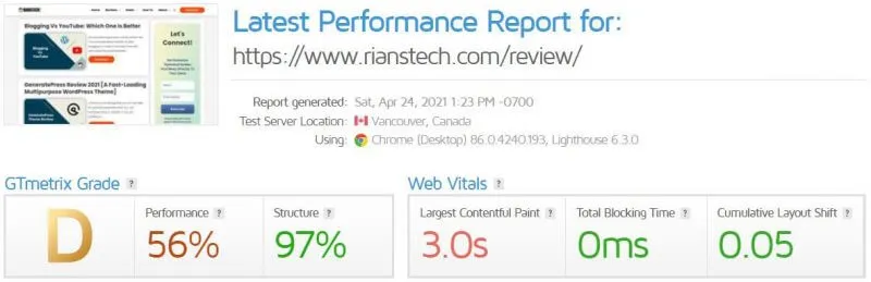 WP Rocket Review : Best Cache Plugin For WordPress 4 WP Rocket Test Result
